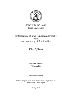 Enforcement of laws regulating domestic work: A case study of