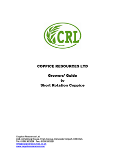 COPPICE RESOURCES LTD Growers` Guide to Short Rotation