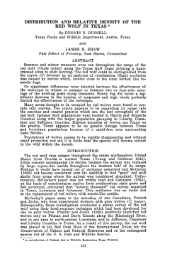 distribution and relative density of the red wolf in texas