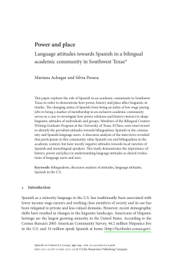 Power and place Language attitudes towards Spanish in a