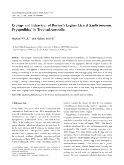 Ecology and Behaviour of Burton`s Legless Lizard
