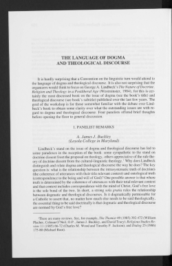 THE LANGUAGE OF DOGMA AND THEOLOGICAL DISCOURSE It