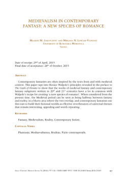 medievalism in contemporary fantasy: a new species of