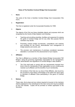 Proposed new Constitution for the Hamilton Contract Bridge Club