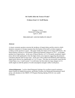 Do Tariffs Affect the Terms of Trade? Evidence