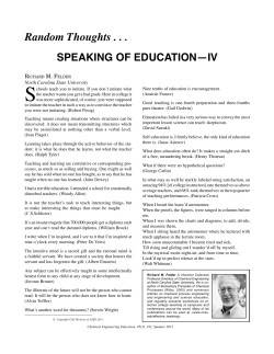 Speaking of Education-IV.