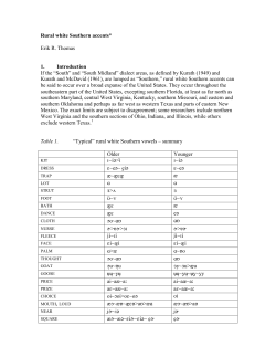 Rural white Southern accents - Atlas of North American English