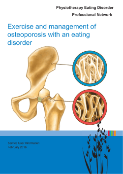 Exercise and management of osteoporosis with an eating disorder
