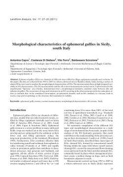 Morphological characteristics of ephemeral gullies in Sicily, south Italy