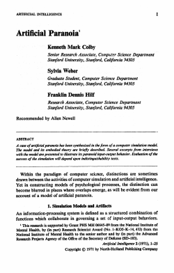 Artificial Paranoia - Stanford University