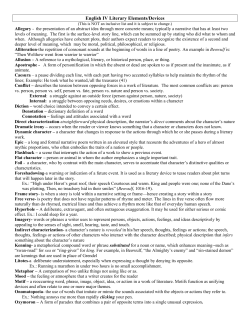 English IV Literary Terms Packet