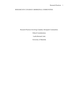 Research Practices Involving Canadian Aboriginal Communities