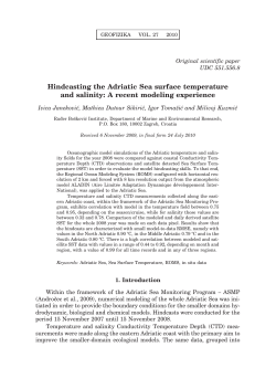 Hindcasting the Adriatic Sea surface temperature and salinity: A