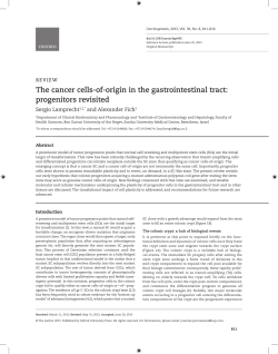 The cancer cells-of-origin in the gastrointestinal tract: progenitors
