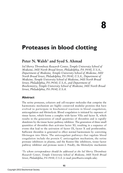 Proteases in blood clotting