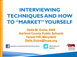 INTERVIEWING TECHNIQUES AND HOW TO &ldquo;MARKET&rdquo; YOURSELF