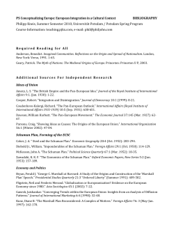 PS Conceptualizing Europe: European Integration in a
