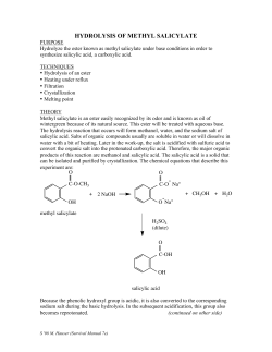 hydrolysis of methyl salicylate