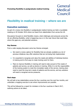 Flexibility in medical training &ndash; where we are