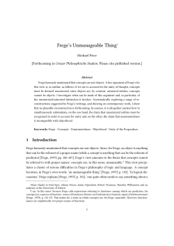 Frege`s Unmanageable Thing