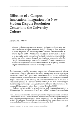 Diffusion of a Campus Innovation-Integration of a New Student