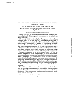 THE ROLE OF THE COMPONENTS OF COMPLEMENT IN
