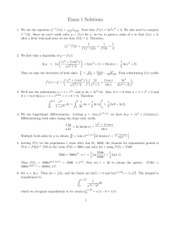 Exam 1 Solutions.