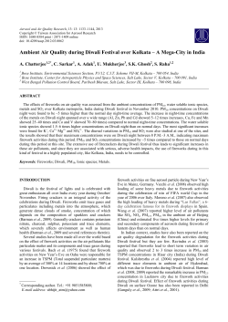 Ambient Air Quality during Diwali Festival over Kolkata &ndash; A Mega