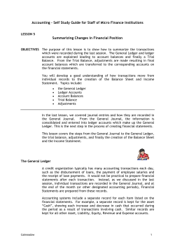 Accounting &ndash; Self Study Guide for Staff of Micro Finance Institutions