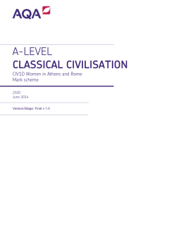 A-level Classical Civilisation Mark scheme Unit 01D - Women