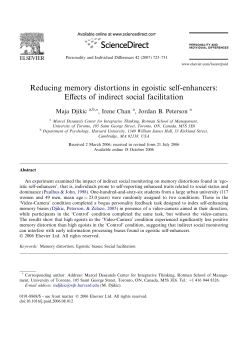 Reducing memory distortions in egoistic self