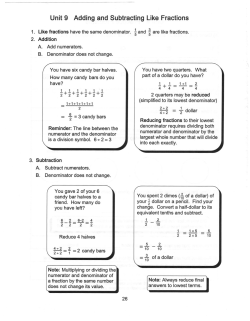 Unit 9Adding and Subtracting Like Fractions
