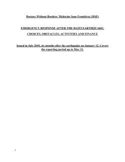 HAITI SIX MONTHS ON - Doctors Without Borders