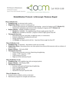 Meniscus Repair Rehab Protocol