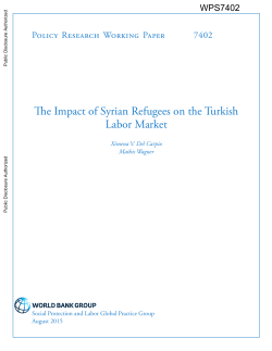 Syrian Refugees on the Turkish Labor Market
