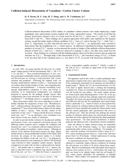 Collision-Induced Dissociation of Vanadium−Carbon Cluster Cations