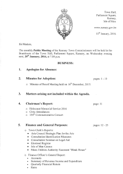 Public Agenda January 2016 - Ramsey Town Commissioners