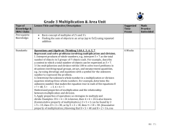 3rd Grade - Multiplication
