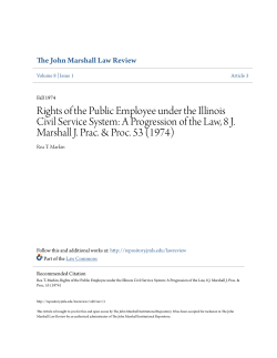 Rights of the Public Employee under the Illinois Civil Service System