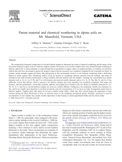 Parent material and chemical weathering in alpine soils on Mt