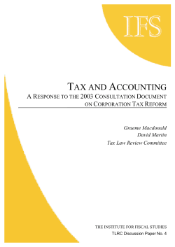 Tax and accounting - Institute for Fiscal Studies