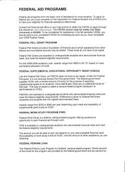 federal aid programs - Valley City State University
