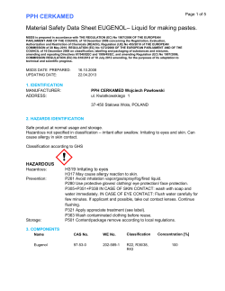 PPH CERKAMED Material Safety Data Sheet EUGENOL