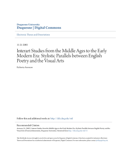 Interart Studies from the Middle Ages to the Early Modern Era