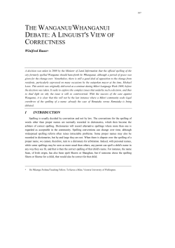 the wanganui/whanganui debate: al inguist`s view of