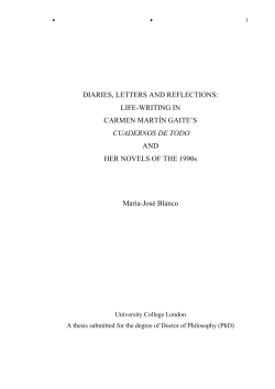 life-writing in Carmen Mart&iacute;n Gaite`s Cuadernos de