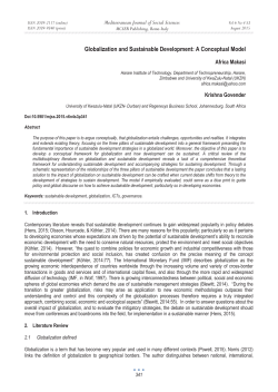 Globalization and Sustainable Development: A Conceptual Model