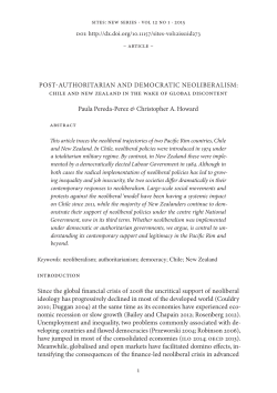 1 POST-AUTHORITARIAN AND DEMOCRATIC NEOLIBERALISM