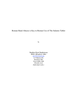 Roman Hand Abacus is Key to Roman Use of The