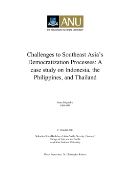 Challenges to Southeast Asia`s Democratization Processes: A case